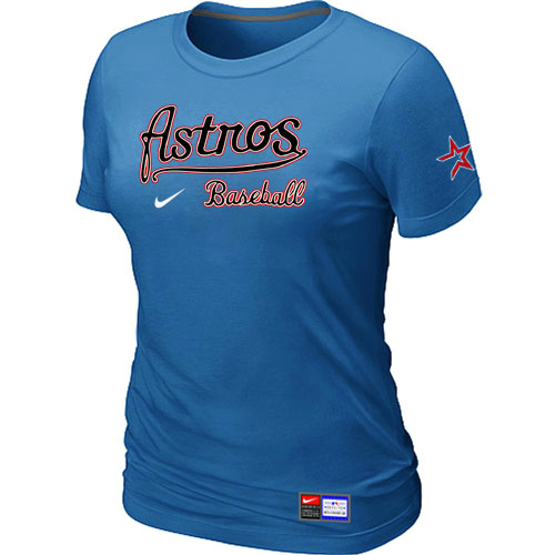 Houston Astros L.blue Nike Women's Short Sleeve Practice T-Shirt,We sell and wholesale Houston Astros L.blue Nike Women's Short Sleeve Practice T-Shirt on line form chian!