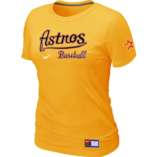 Houston Astros Yellow Nike Women's Short Sleeve Practice T-Shirt,We sell and wholesale Houston Astros Yellow Nike Women's Short Sleeve Practice T-Shirt on line form chian!