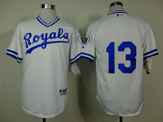 Kansas City Royals #13 Salvador Perez 1974 Throwback Pullover White Jerseys,We sell and wholesale Kansas City Royals #13 Salvador Perez 1974 Throwback Pullover White Jerseys on line form chian!