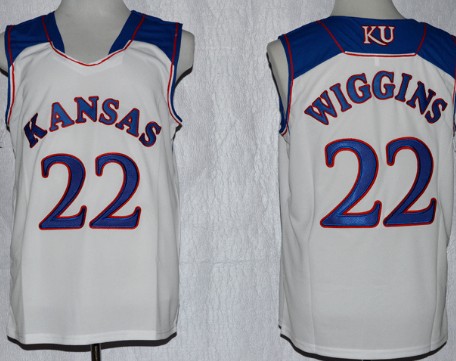 Kansas Jayhawks #22 Andrew Wiggins White Jerseys,We sell and wholesale Kansas Jayhawks #22 Andrew Wiggins White Jerseys on line form chian!