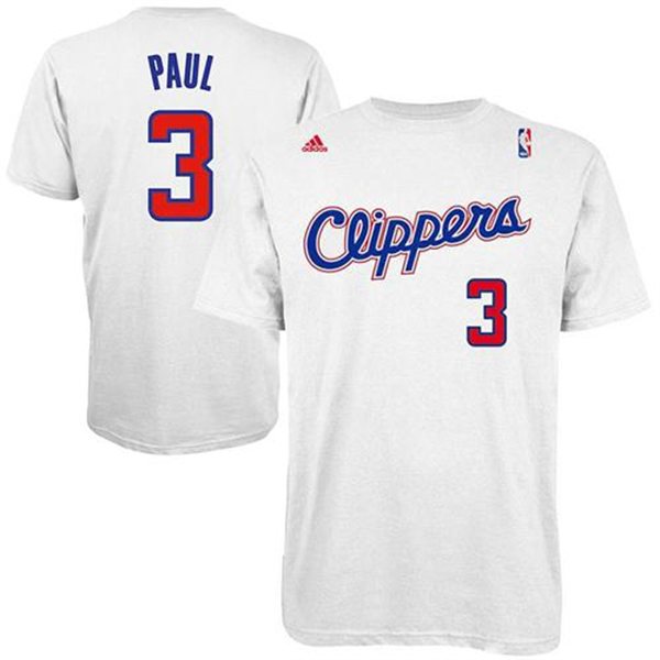 Los Angeles Clippers #3 Chris Paul White T-Shirt,We sell and wholesale Los Angeles Clippers #3 Chris Paul White T-Shirt on line form chian!