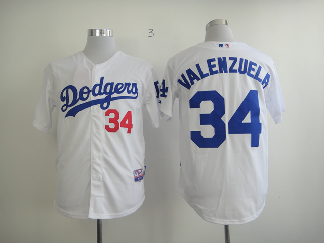 Los Angeles Dodgers #34 Valenzuela White Jersey,We sell and wholesale Los Angeles Dodgers #34 Valenzuela White Jersey on line form chian!