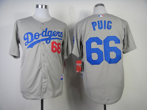 Los Angeles Dodgers #66 Yasiel Puig 2014 Grey Jerseys,We sell and wholesale Los Angeles Dodgers #66 Yasiel Puig 2014 Grey Jerseys on line form chian!