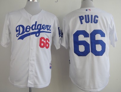 Los Angeles Dodgers #66 Yasiel Puig White Jerseys,We sell and wholesale Los Angeles Dodgers #66 Yasiel Puig White Jerseys on line form chian!