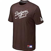 Los Angeles Dodgers Nike Short Sleeve Practice T-Shirt Brown,baseball caps,new era cap wholesale,wholesale hats