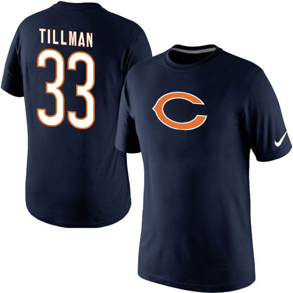 Men Nike Chicago Bears 33 Charles Tillman Name x26 Number T-Shirt Blue,We sell and wholesale Men Nike Chicago Bears 33 Charles Tillman Name x26 Number T-Shirt Blue on line form chian!