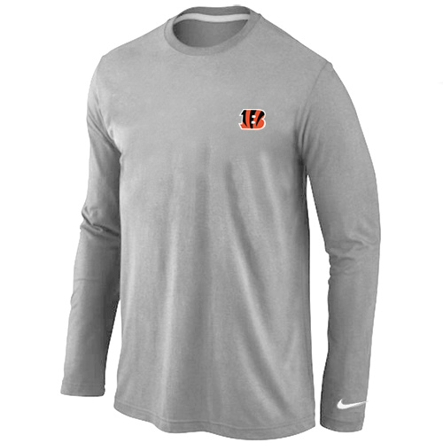 Men Nike Cincinnati Bengals Logo Long Sleeve T-Shirt Gray,We sell and wholesale Men Nike Cincinnati Bengals Logo Long Sleeve T-Shirt Gray on line form chian!