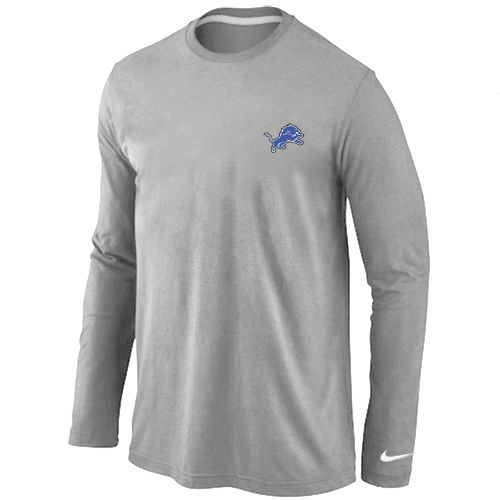 Men Nike Detroit Lions Logo Long Sleeve T-Shirt Gray,We sell and wholesale Men Nike Detroit Lions Logo Long Sleeve T-Shirt Gray on line form chian!