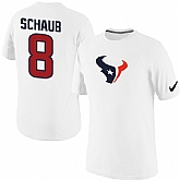 Men Nike Houston Texans 8 Matt Schaub Name x26 Number T-Shirt White