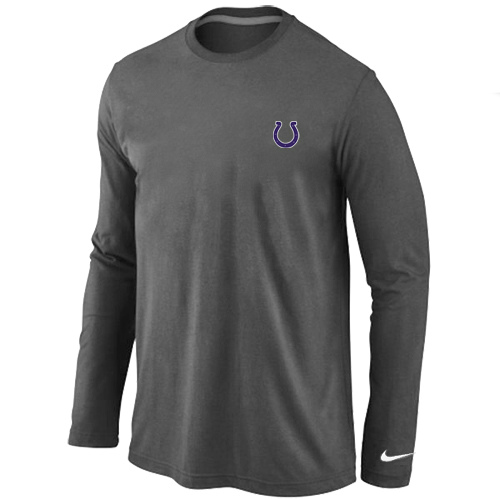 Men Nike Indianapolis Colts Logo Long Sleeve T-Shirt D.Gray,We sell and wholesale Men Nike Indianapolis Colts Logo Long Sleeve T-Shirt D.Gray on line form chian!