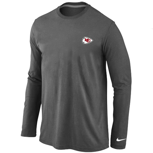 Men Nike Kansas City Chiefs Logo Long Sleeve T-Shirt D.Gray,We sell and wholesale Men Nike Kansas City Chiefs Logo Long Sleeve T-Shirt D.Gray on line form chian!