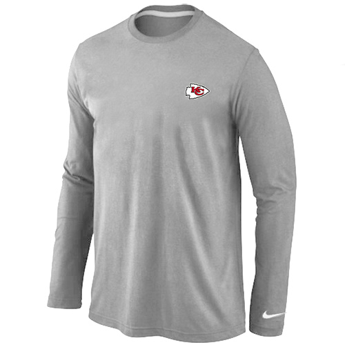 Men Nike Kansas City Chiefs Logo Long Sleeve T-Shirt Gray,We sell and wholesale Men Nike Kansas City Chiefs Logo Long Sleeve T-Shirt Gray on line form chian!
