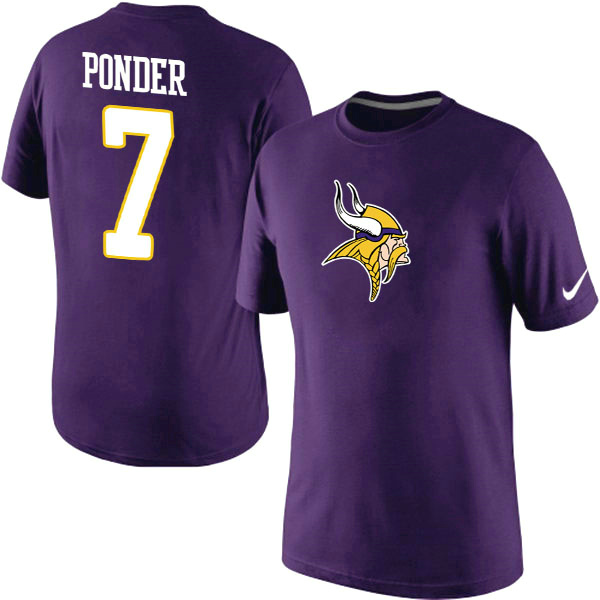 Men Nike Minnesota Vikings 7 Christian Ponder Name x26 Number T-Shirt Purple,We sell and wholesale Men Nike Minnesota Vikings 7 Christian Ponder Name x26 Number T-Shirt Purple on line form chian!
