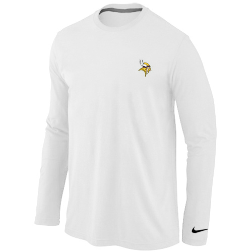 Men Nike Minnesota Vikings Logo Long Sleeve T-Shirt White,We sell and wholesale Men Nike Minnesota Vikings Logo Long Sleeve T-Shirt White on line form chian!