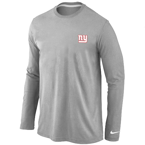 Men Nike New York Giants Logo Long Sleeve T-Shirt Gray,We sell and wholesale Men Nike New York Giants Logo Long Sleeve T-Shirt Gray on line form chian!