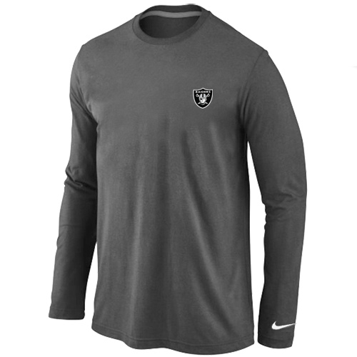 Men Nike Oakland Raiders Logo Long Sleeve T-Shirt D.Gray,We sell and wholesale Men Nike Oakland Raiders Logo Long Sleeve T-Shirt D.Gray on line form chian!