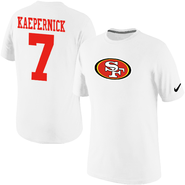 Men Nike San Francisco 49ers 7 Kaepernick Name x26 Number T-Shirt White,We sell and wholesale Men Nike San Francisco 49ers 7 Kaepernick Name x26 Number T-Shirt White on line form chian!