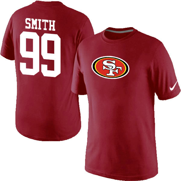 Men Nike San Francisco 49ers 99 Smith Name x26 Number T-Shirt Red,We sell and wholesale Men Nike San Francisco 49ers 99 Smith Name x26 Number T-Shirt Red on line form chian!