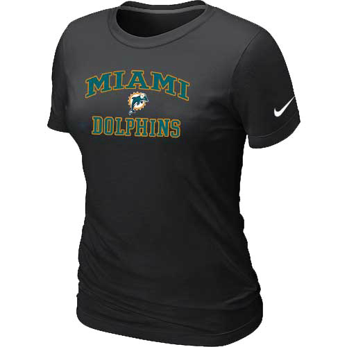 Miami Dolphins Women's Heart & Soul Black T-Shirt,We sell and wholesale Miami Dolphins Women's Heart & Soul Black T-Shirt on line form chian!