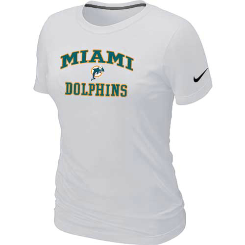 Miami Dolphins Women's Heart & Soul White T-Shirt,We sell and wholesale Miami Dolphins Women's Heart & Soul White T-Shirt on line form chian!