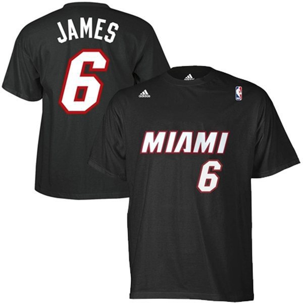 Miami Heat #6 LeBron James Black T-Shirt,We sell and wholesale Miami Heat #6 LeBron James Black T-Shirt on line form chian!