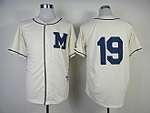 Milwaukee Brewers #19 Robin Yount 1913 Turn Back The Clock Cream Jerseys,baseball caps,new era cap wholesale,wholesale hats