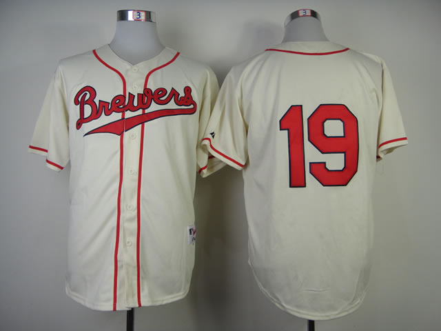 Milwaukee Brewers #19 Robin Yount Cream 1948 Throwback Jerseys,We sell and wholesale Milwaukee Brewers #19 Robin Yount Cream 1948 Throwback Jerseys on line form chian!
