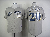 Milwaukee Brewers #20 Jonathan Lucroy Gray Jerseys,baseball caps,new era cap wholesale,wholesale hats