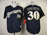 Milwaukee Brewers #30 Thornburg Navy Blue Jerseys,baseball caps,new era cap wholesale,wholesale hats