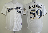 Milwaukee Brewers #59 John Axford White Jerseys,baseball caps,new era cap wholesale,wholesale hats
