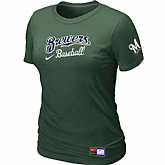 Milwaukee Brewers Nike Women's D.Green Short Sleeve Practice T-Shirt