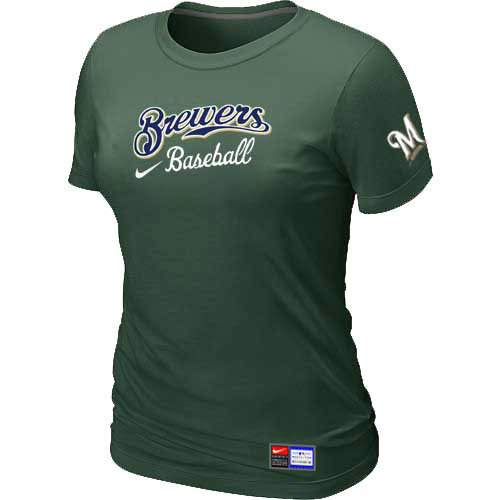Milwaukee Brewers Nike Women's D.Green Short Sleeve Practice T-Shirt,We sell and wholesale Milwaukee Brewers Nike Women's D.Green Short Sleeve Practice T-Shirt on line form chian!