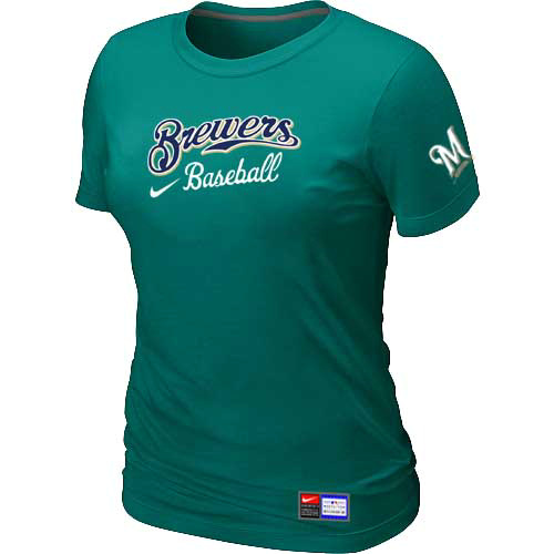 Milwaukee Brewers Nike Women's L.Green Short Sleeve Practice T-Shirt,We sell and wholesale Milwaukee Brewers Nike Women's L.Green Short Sleeve Practice T-Shirt on line form chian!