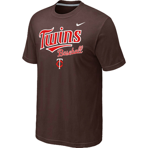Minnesota Twins 2014 Home Practice T-Shirt - Brown,We sell and wholesale Minnesota Twins 2014 Home Practice T-Shirt - Brown on line form chian!