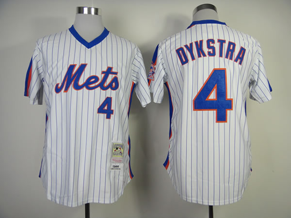 New York Mets #4 Dykstra White With Blue Strip 1986 Throwback Jerseys,We sell and wholesale New York Mets #4 Dykstra White With Blue Strip 1986 Throwback Jerseys on line form chian!