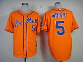 New York Mets Authentic #5 David Wright Los Mets Cool Base Orange Jerseys