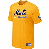 New York Mets Yellow Nike Short Sleeve Practice T-Shirt,baseball caps,new era cap wholesale,wholesale hats