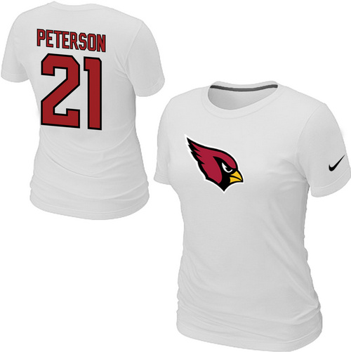 Nike Arizona Cardinals 21 peterson Name & Number Women's T-Shirt White,We sell and wholesale Nike Arizona Cardinals 21 peterson Name & Number Women's T-Shirt White on line form chian!