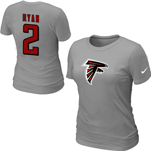 Nike Atlanta Falcons 2 ryan Name & Number Women's T-Shirt Grey,We sell and wholesale Nike Atlanta Falcons 2 ryan Name & Number Women's T-Shirt Grey on line form chian!