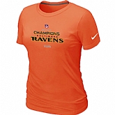 Nike Baltimore Ravens 2012 AFC Conference Champions Trophy Collection Long Women's Orange T-Shirt,baseball caps,new era cap wholesale,wholesale hats