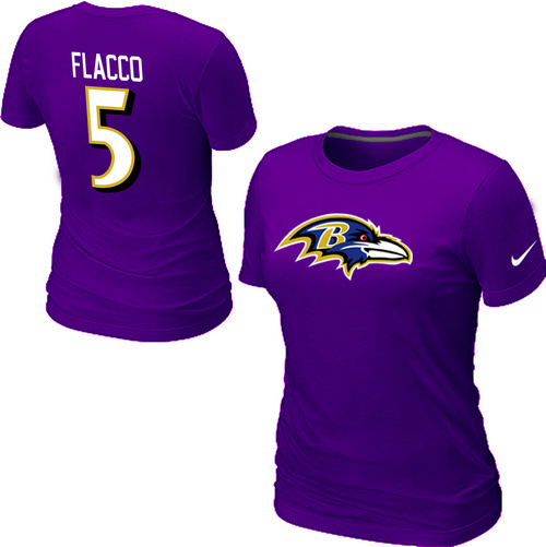 Nike Baltimore Ravens 5 Flacco Name & Number Women's T-Shirt- Purple,We sell and wholesale Nike Baltimore Ravens 5 Flacco Name & Number Women's T-Shirt- Purple on line form chian!