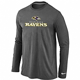 Nike Baltimore Ravens Authentic Logo Long Sleeve T-Shirt D.Gray