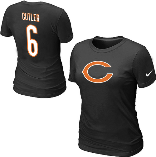Nike Chicago Bears 6 Jay Cutler Name & Number Women's T-Shirt Black,We sell and wholesale Nike Chicago Bears 6 Jay Cutler Name & Number Women's T-Shirt Black on line form chian!