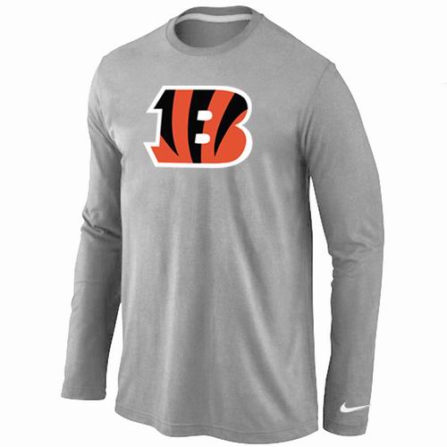 Nike Cincinnati Bengals Logo Long Sleeve T-Shirt Gray,We sell and wholesale Nike Cincinnati Bengals Logo Long Sleeve T-Shirt Gray on line form chian!