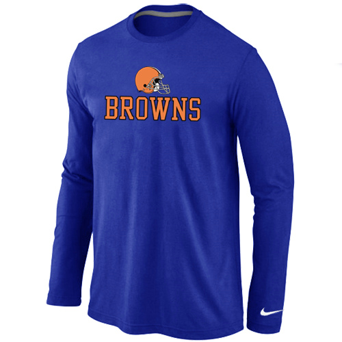 Nike Cleveland Browns Authentic Logo Long Sleeve T-Shirt Blue,We sell and wholesale Nike Cleveland Browns Authentic Logo Long Sleeve T-Shirt Blue on line form chian!