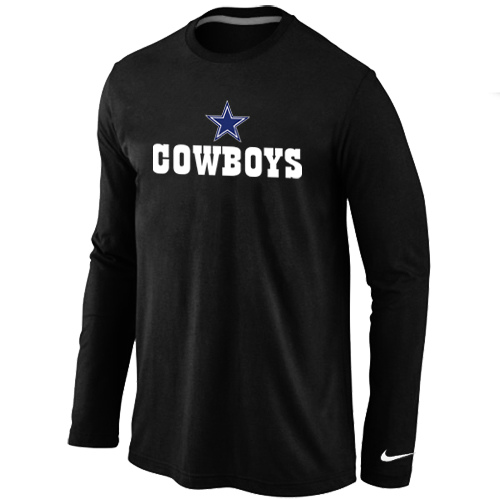 Nike Dallas Cowboys Authentic Logo Long Sleeve T-Shirt Black,We sell and wholesale Nike Dallas Cowboys Authentic Logo Long Sleeve T-Shirt Black on line form chian!