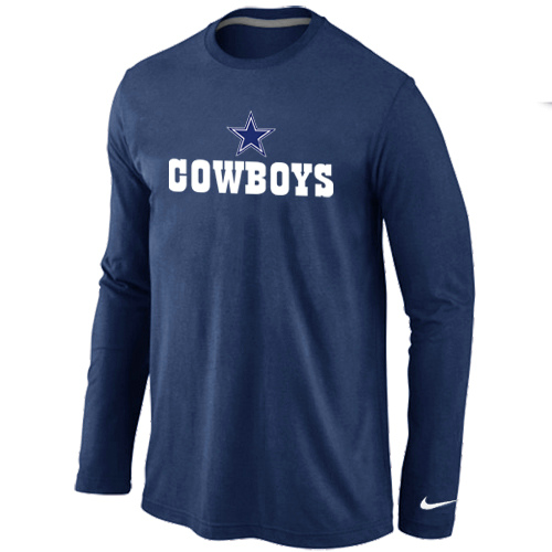 Nike Dallas Cowboys Authentic Logo Long Sleeve T-Shirt Dark blue,We sell and wholesale Nike Dallas Cowboys Authentic Logo Long Sleeve T-Shirt Dark blue on line form chian!