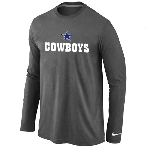 Nike Dallas Cowboys Authentic Logo Long Sleeve T-Shirt Dark grey,We sell and wholesale Nike Dallas Cowboys Authentic Logo Long Sleeve T-Shirt Dark grey on line form chian!