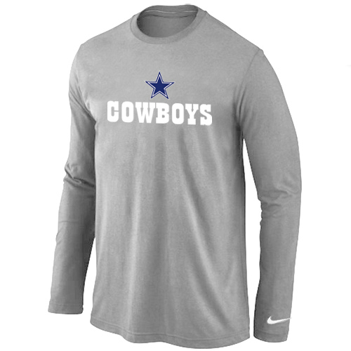 Nike Dallas Cowboys Authentic Logo Long Sleeve T-Shirt Light grey,We sell and wholesale Nike Dallas Cowboys Authentic Logo Long Sleeve T-Shirt Light grey on line form chian!