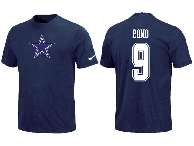 Nike Dallas Cowboys Tony Romo Name & Number T-Shirt Blue,We sell and wholesale Nike Dallas Cowboys Tony Romo Name & Number T-Shirt Blue on line form chian!